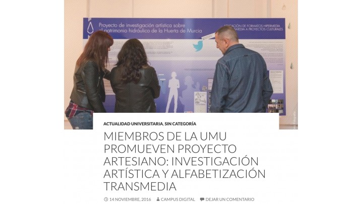 Proyecto Artesiano: investigación artística y alfabetización transmedia