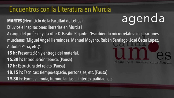 Encuentros con la literatura en Murcia. Agenda de actos