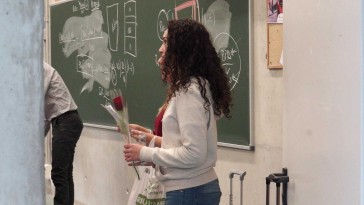 Hoy, día de San Valetín, la UMU se ha llenado de amor y de rosas