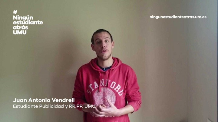 Testimonio campaña #NingúnEstudianteAtrásUMU: José Antonio Vendrell, estudiante UMU