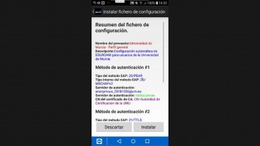 Conexión wifi (eduroam) desde dispositivos Android (con conexión previa de Datos)