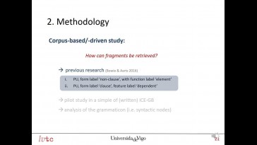 Towards a corpus-driven taxonomy of fragments in Present-Day written English