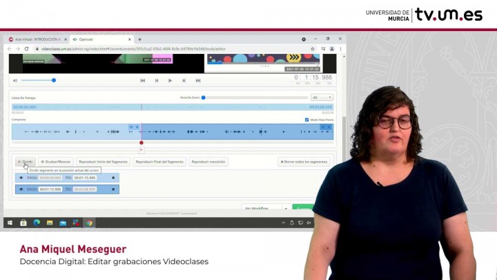 Cómo editar y publicar grabaciones en Videoclases con dos flujos de vídeo