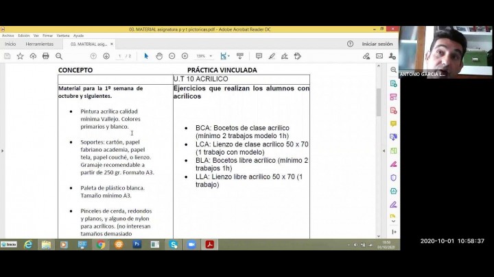 Presentación asignatura (Prácticas y listado de materiales) Parte 2. Antonio García López